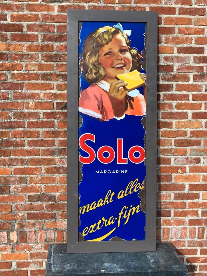 SOLO emaille, Verzamelen, Merken en Reclamevoorwerpen, Zo goed als nieuw, Reclamebord, Ophalen of Verzenden