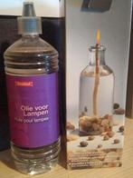 glazen oliefles met lont en steentjes en olie Alles Nieuw, Huis en Inrichting, Ophalen of Verzenden