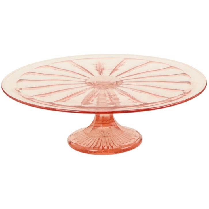Art Deco Roze Taartschotel Rosaline Depression Glass Verreri, Antiek en Kunst, Antiek | Glaswerk en Kristal, Ophalen of Verzenden