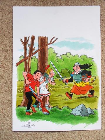 Suske en Wiske -De Dulle Griet -orig ecoline tek Eric De Rop beschikbaar voor biedingen
