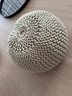 Pouf en tricot - beige/naturel - décoratif et confortable, Maison & Meubles, Enlèvement, Comme neuf