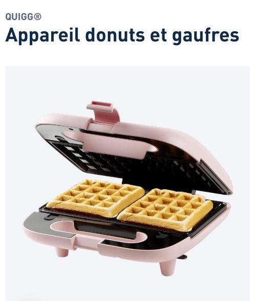 Gaufrier QUIGG rose, Elektronische apparatuur, Contactgrills, Zo goed als nieuw, Ophalen
