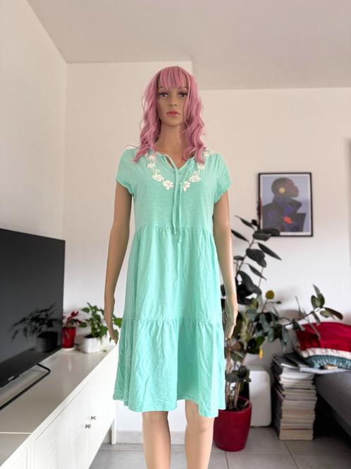 Boho cotton summer dress (size S/M), Kleding | Dames, Jurken, Zo goed als nieuw, Maat 38/40 (M), Groen, Boven de knie, Ophalen of Verzenden