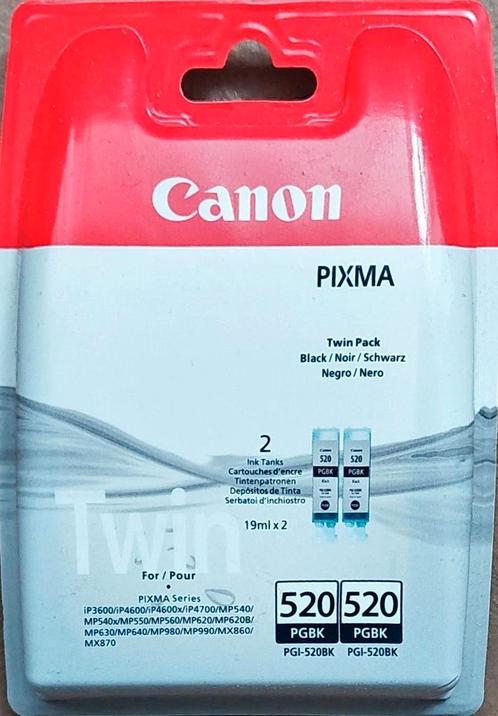 Canon 520 twinpack zwart origineel , ongeopende verpakking, Computers en Software, Printerbenodigdheden, Nieuw, Cartridge, Ophalen of Verzenden
