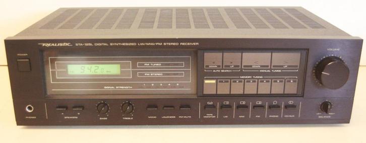 Realistic STA-125L Versterker Receiver / 1987 / Tandy, USA, Audio, Tv en Foto, Versterkers en Ontvangers, Zo goed als nieuw, Stereo
