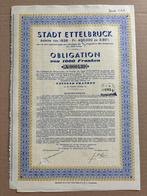 Obligation ETTELBRUCK Luxembourg  1939 ww2, Postzegels en Munten, Aandelen en Waardepapieren, Ophalen of Verzenden