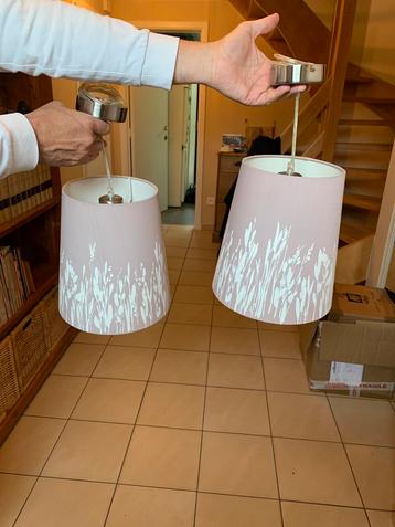 2 mooie beige plafondlampen, Gebruikt, Beige