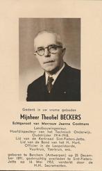 Oudstrijder 1914-1918 Theophiel Beckers 1891-1953, Collections, Images pieuses & Faire-part, Enlèvement ou Envoi