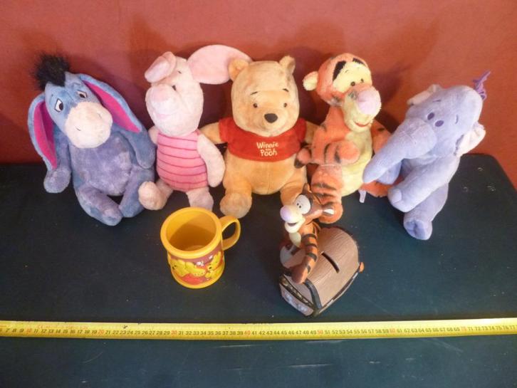 Knuffels, drinktas en spaarpot Winnie The Pooh, Verzamelen, Disney, Gebruikt, Knuffel, Winnie de Poeh of vrienden, Ophalen