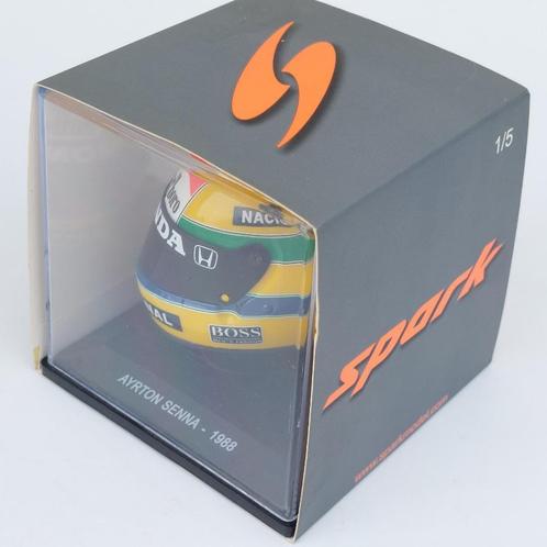 HELM AYRTON SENNA 1/5 SPARK MINIMAX 1988 BLISTER MARLBORO, Verzamelen, Automerken, Motoren en Formule 1, Zo goed als nieuw, Formule 1