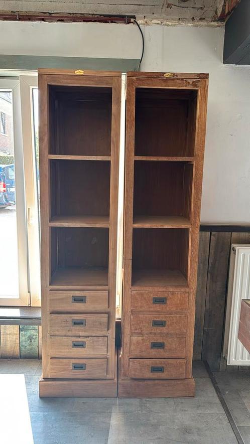 Badkamermeubel teak, Huis en Inrichting, Badkamer | Badkamermeubels, Zo goed als nieuw, (Half)hoge kast, 200 cm of meer, Minder dan 50 cm