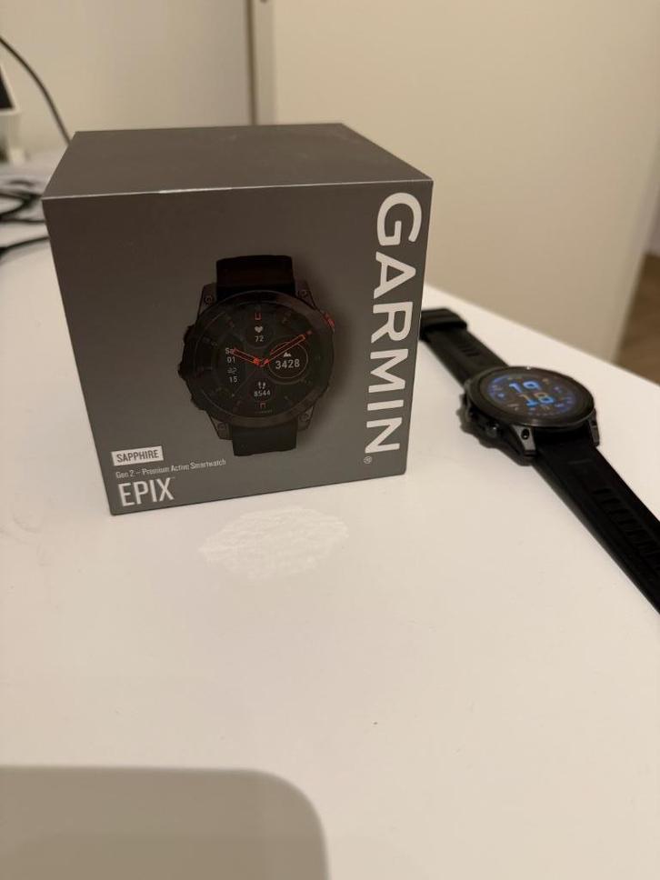 Garmin Epix gen 2 Sapphire - Zwart, Handtassen en Accessoires, Sporthorloges, Gebruikt, Zwart, Afstand, Calorieverbanding, Conditie