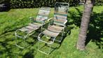 2 kampeerstoelen van Lafuma met voetsteunen, Ophalen, Gebruikt, Aluminium, Stapelbaar