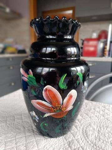 Splendide vase ancien peint main 