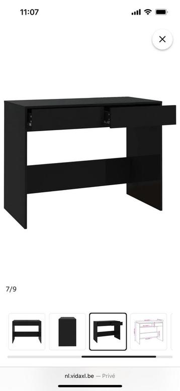 Nieuw Zwart Bureau 101x50x76,5 cm (nog in doos) beschikbaar voor biedingen