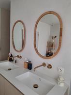 2 miroirs ovales en rotin, Maison & Meubles, Comme neuf, Enlèvement