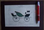 Oude Litho PHAETON (Cabriolet) Longchamps 1836, Verzenden