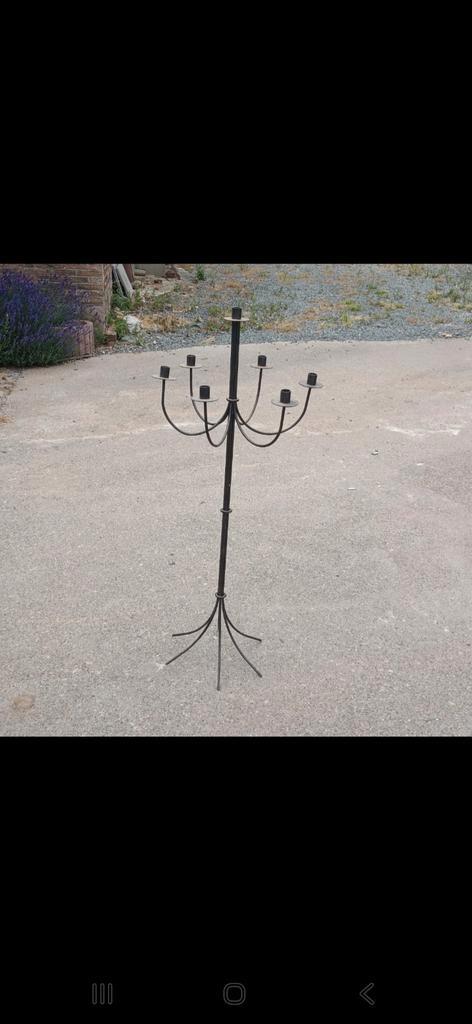 Chandelier sur pied, Huis en Inrichting, Woonaccessoires | Kandelaars en Kaarsen, Zo goed als nieuw, Kandelaar, Metaal, Ophalen