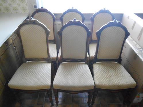 SET VAN ZES BEKLEDE ANTIEKE STOELEN, Antiek en Kunst, Antiek | Meubels | Stoelen en Sofa's, Ophalen