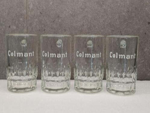 Quatre anciennes chopes en verre COLMANT de la brasserie Col, Verzamelen, Biermerken, Zo goed als nieuw, Pul(len), Overige merken