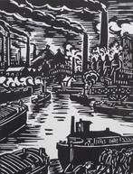 Houtsnede van Frans Masereel: De staalindustrie van Luik, Verzamelen, Postkaarten | België, Verzenden, 1940 tot 1960, Ongelopen