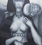 Delen JEF VAN TUERENHOUT / DE SPIEGEL / ZW-W LITHO / 55x42cm, Antiek en Kunst, Ophalen of Verzenden