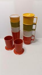 Lot Tupperware Vintage orange jaune blanc et vert, Utilisé, Vert