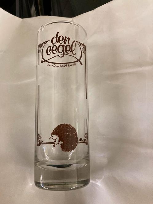 Zeldzaam longdrink glas van “den eegel” te Hasselt ‘80, Antiek en Kunst, Curiosa en Brocante, Ophalen