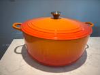 Vintage Le Creuset 34 cm 12 liter inhoud redelijke staat, Huis en Inrichting, Gebruikt, Gietijzer, Ophalen of Verzenden, Keramische plaat