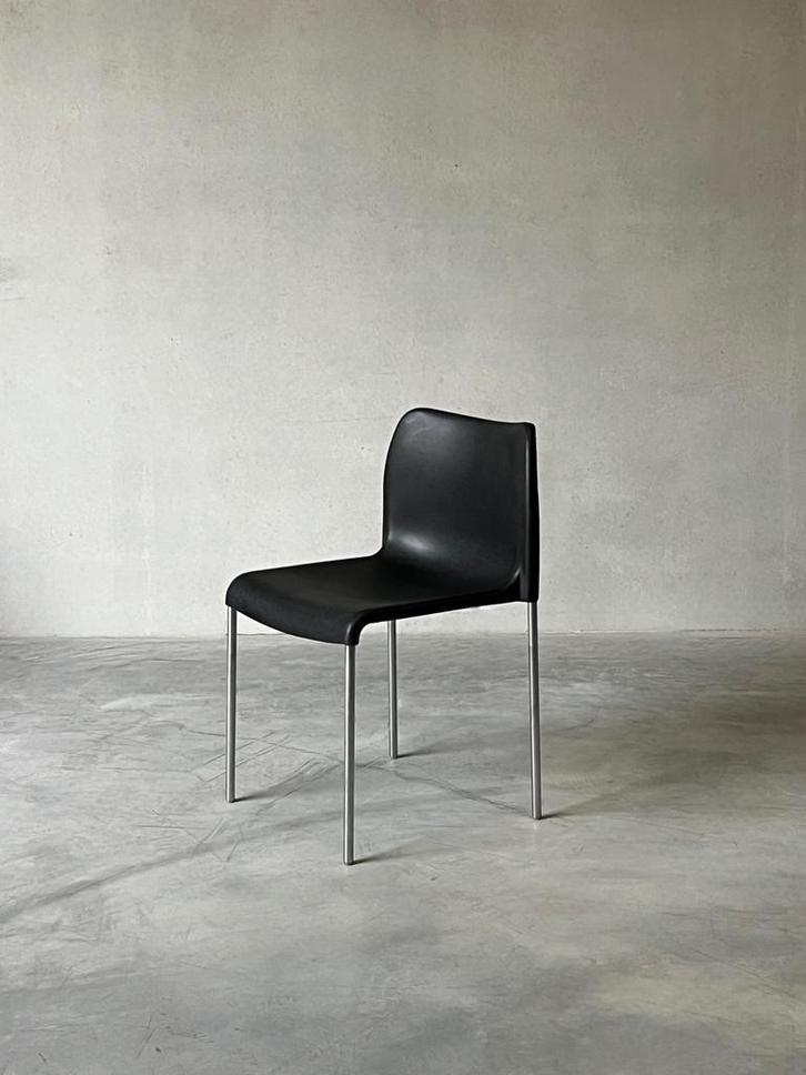 Vintage Duits design chrome / zwarte stoel , Kusch + co, Huis en Inrichting, Stoelen, Zo goed als nieuw, Zwart, Ophalen