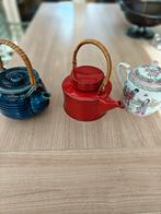 3 theepotten 2keramiek en 1 porselein chinees in goede staat, Ophalen, Zo goed als nieuw