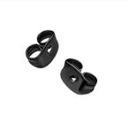 Boucle d'oreille arrière acier chirurgical noir - la paire, Enlèvement ou Envoi, Neuf, Noir