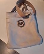 Schoudertas beige met verstelbare riem, Gebruikt, Beige, Leer, Ophalen