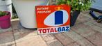 Emaille bord reclamebord antiek gas Total, Verzamelen, Ophalen of Verzenden, Gebruikt, Reclamebord