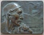 CONSTANTIN MEUNIER / PROFIL DE MINEUR / BAS-RELIEF 17x22x2cm, Antiquités & Art, Enlèvement ou Envoi