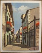 Mediterraans stadszicht (50 x 60 cm), Antiek en Kunst, Ophalen of Verzenden