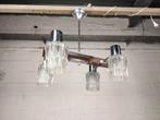 Vintage hanglamp chroom & hout, Antiek en Kunst, Ophalen of Verzenden