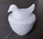 Vintage 'Avon' potje 'duif op nest', wit opaline, Enlèvement