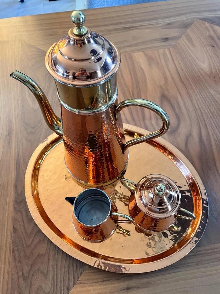 Koperen koffiestel, Antiek en Kunst, Antiek | Brons en Koper, Koper, Ophalen of Verzenden