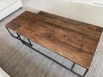 Table de salon gigogne en chêne massif et fer forgé, Métal, 100 à 150 cm, Rectangulaire, 50 à 100 cm