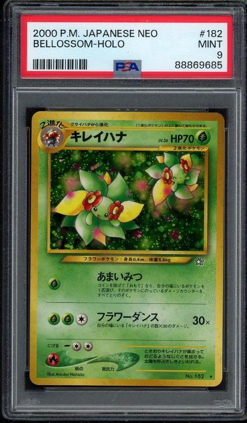 Bellossom Holo PSA 9 - #182 - Neo 2000 japonais, Hobby & Loisirs créatifs, Jeux de cartes à collectionner | Pokémon, Comme neuf