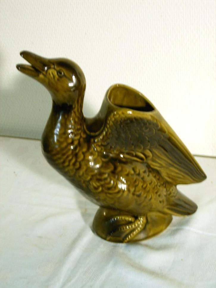 Groene aardewerken eendenkan, Antiek en Kunst, Curiosa en Brocante, Ophalen of Verzenden