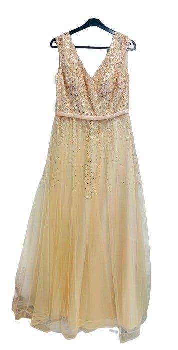 galajurk avondjurk goud maat 38. 40 sale, Kleding | Dames, Gelegenheidskleding, Nieuw, Galajurk, Maat 38/40 (M), Overige kleuren