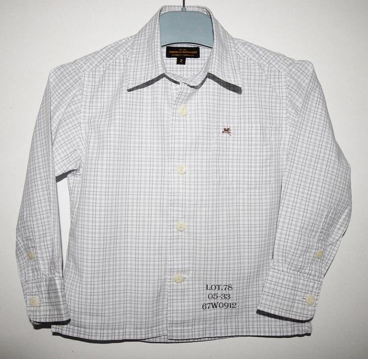 AO76 American Outfitters wit hemdje 92 / 2 jaar > TOPstaat !, Kinderen en Baby's, Kinderkleding | Maat 92, Zo goed als nieuw, Jongen