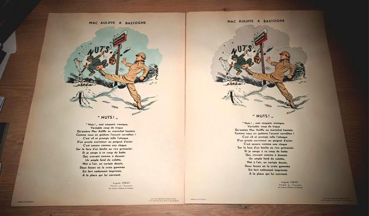 Superbe affiche original NUTS Bastogne Bataille des Ardennes, Collections, Objets militaires | Seconde Guerre mondiale, Enlèvement ou Envoi