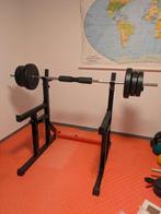 multi squat rack gorrila sports incl barbell met 40kg, Sport en Fitness, Ophalen, Zo goed als nieuw, Halterstangen