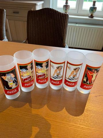 6 Vintage Coca-Cola Glazen, Enlèvement, Comme neuf