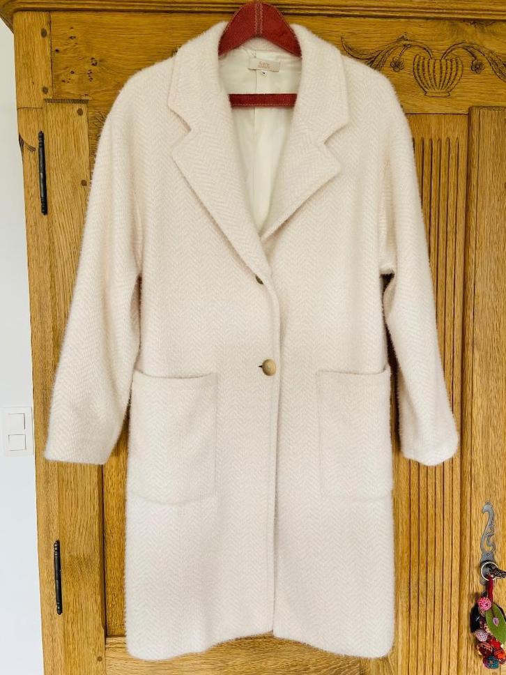 Witte Signe Nature jas – bijna nieuw – maat 42, Kleding | Dames, Jassen | Winter, Zo goed als nieuw, Maat 42/44 (L), Wit, Ophalen of Verzenden