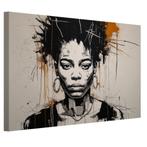 Toile Jean-Michel Basquiat pour femme 60x40cm - 18mm., Moins de 50 cm, Envoi, Création originale, 50 à 75 cm