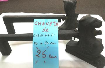 Chenêts Lions/support buches pour foyer ou feu ouvert, Divers, Enlèvement, Utilisé
